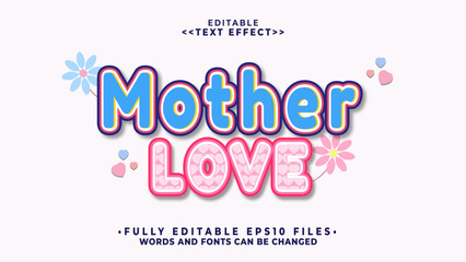 3d mother love lowercase text effect