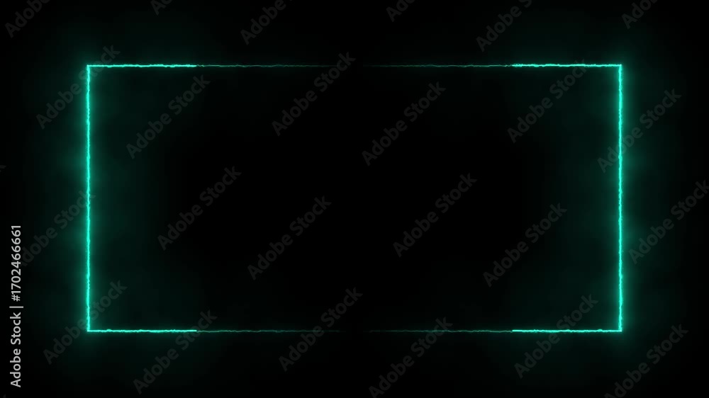 Poster animation of glowing neon rectangles abstract background. abstract glowing vapor cyan neon rectangle