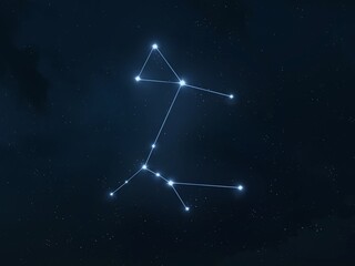 Canis Major constellation in the night sky. Stars on a dark background isolated. Astrological image.