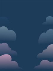 Moody night sky with soft gradient clouds in blue and violet tones. Perfect for posters, wallpapers, digital art, and decorative prints with a calm dreamy vibe.
