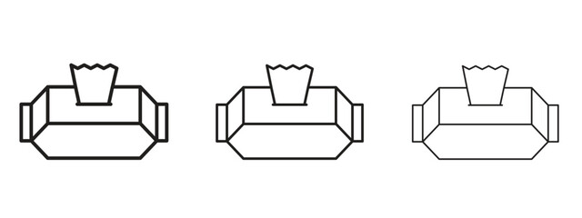 Wipes pack icon, outline sign, linear symbols