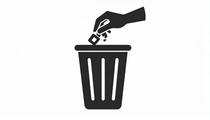 black trash bin icon