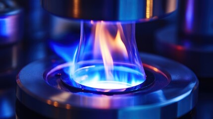 Intense Blue and Orange Flames in Industrial Setting