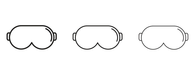 Sleeping mask icon, outline sign, linear symbols