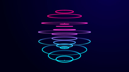 Abstract technology sphere with connecting dots, lines and triangles. Digital abstract network structure. 3D rendering.