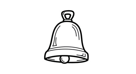 Simple Black and White Hand-Drawn Bell Illustration.