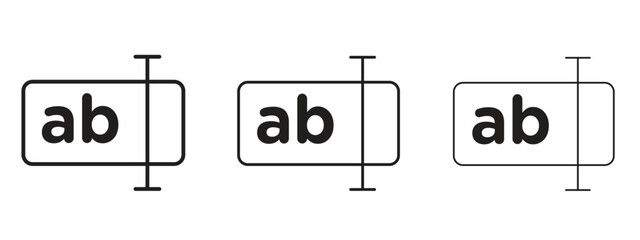 Rename icon, outline sign, linear symbols