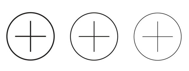 Plus icon, outline sign, linear symbols