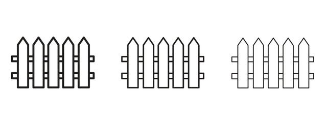 Plank fence icon, outline sign, linear symbols