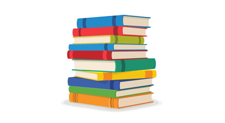 Stack of Colorful Hardcover Books with Various Spines.