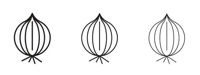 Onion icon, outline sign, linear symbols