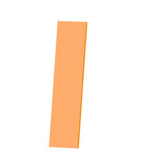 A tall thin rectangular orange object against a solid black background