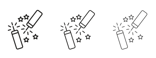 Firecracker icon, outline sign, linear symbols
