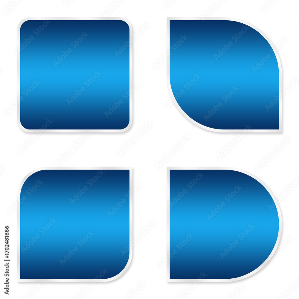 Poster square shape blue silver border design element transparent, basic shape square frame blue design tem
