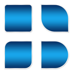 square shape blue silver border design element transparent, basic shape square frame blue design template png file	