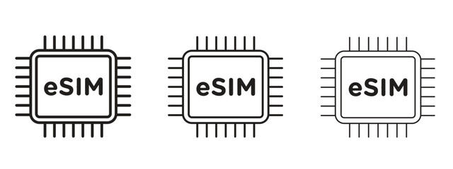 ESIM icon, outline sign, linear symbols