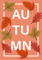 Flat image. Poster in autumn style. Perfect for a summer sale post or banner.
