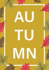 Flat image. Poster in autumn style. Perfect for a summer sale post or banner.