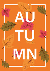 Flat image. Poster in autumn style. Perfect for a summer sale post or banner.