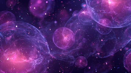 Magical Purple Cosmic Bubbles and Stars in Space for Sci-Fi and Fantasy Backgrounds