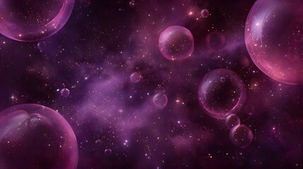 Fototapeta premium Mystical Purple Cosmic Bubbles and Stars in Space for Sci-Fi and Fantasy Backgrounds 
