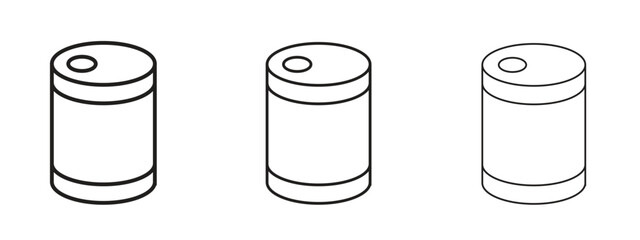 Canned food icon, outline sign, linear symbols