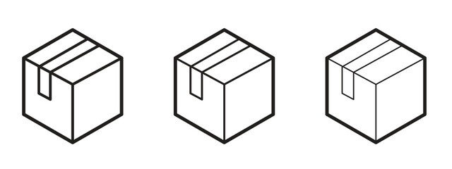 Boxes icon, outline sign, linear symbols