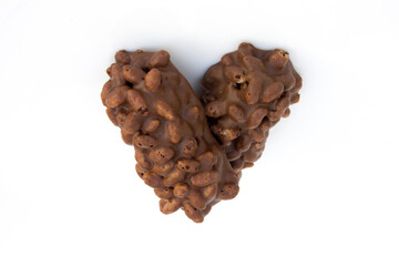 Mini chocolate biscuits isolated on white background