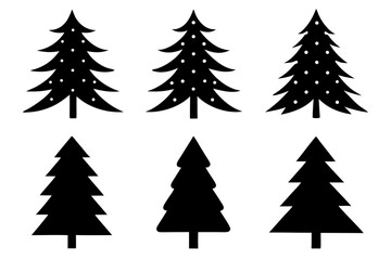 Festive christmas trees in black and white create a joyful holiday spirit perfect for seasonal greetings and winter celebrations with a classic and minimalist design