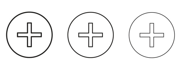 Add icon, outline sign, linear symbols