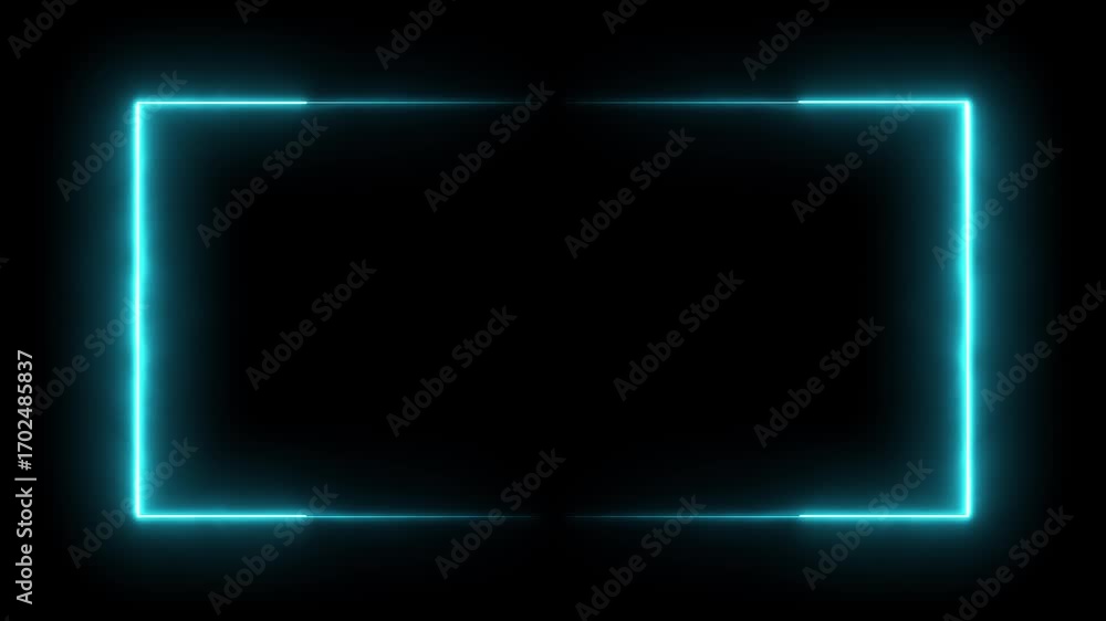 Aufkleber a rectangular frame made of two moving neon lights. a new flickering format popular abstract backgro