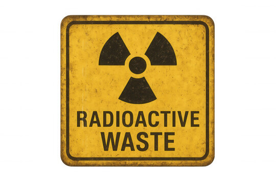 Grunge radioactive warning sign displaying hazard symbol, transparent backdrop signaling toxic environmental risk