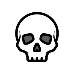 Isolated skull graphic displays threat on clear backdrop design element