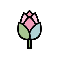 Pink flower blooms gently alone digitally designed