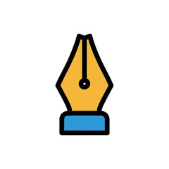 Gold nib icon draws design graphic flat style details