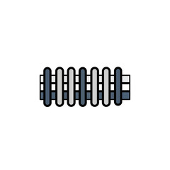 Wooden fence illustrates barrier element outdoors icon design