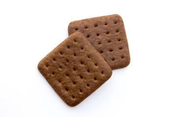 Chocolate biscuits isolated on a white background