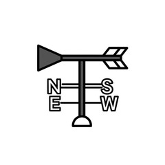 Directional arrow displays north south east west orientation