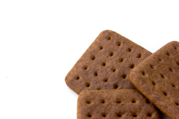 Chocolate biscuits as background, copy space, background and texture.