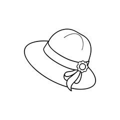 Elegant sun hat with flower and ribbon accent perfect for summer day