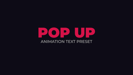 Pop Up Bounce Text Animation Preset