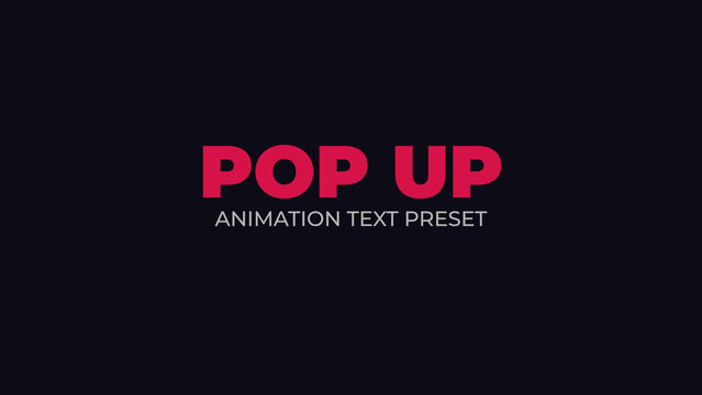 Pop Up Bounce Text Animation Preset