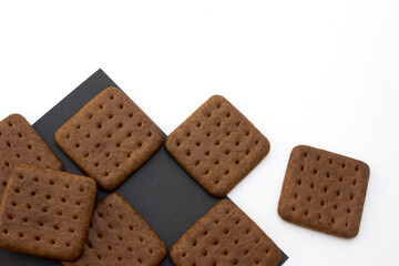 Chocolate biscuits isolated on a white background