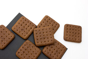 Chocolate biscuits isolated on a white background