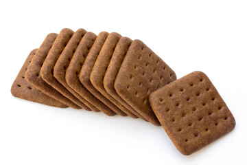 Chocolate biscuits isolated on a white background