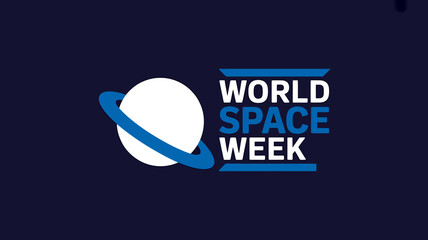 Celebrating World Space Week with a clean graphic planet design for outreach and education in astronomy and space exploration