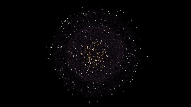 Colorful Single Firework Explosion