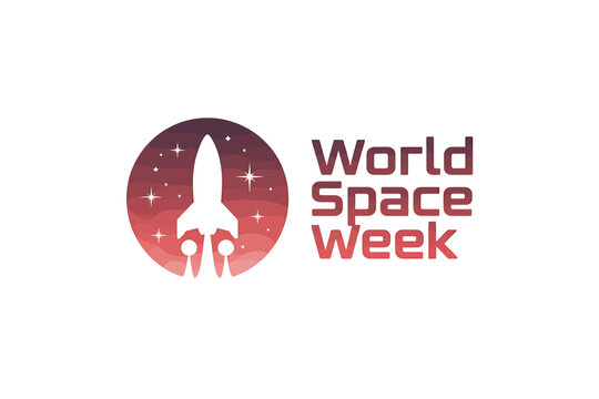 Celebrate World Space Week with Rocket Ship and Starry Design Illustration for Educational Awareness and Global Collaboration