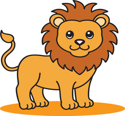 A powerful and bold lion illustration. A symbol of majesty and power, the lion is depicted in detail, highlighting its iconic mane. Its visual style can be adapted for a variety of purposes, from bran