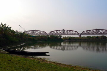 A bridge in Bangladesh. Ganges River Bridge in Bangladesh